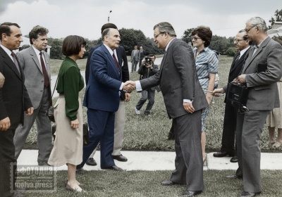 Ясная Поляна, 10 июля 1986 г.  Встреча президента Франции Франсуа Миттерана.