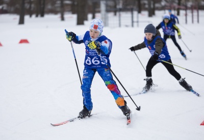 Старт Ночной лыжной гонки